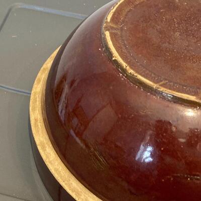 Primitive Brown Antique Mixinv Bowl 9.5â€ across