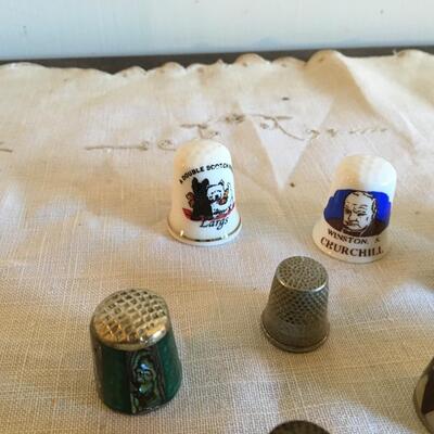 Collection of 45+ Porcelain and Metal Thimbles