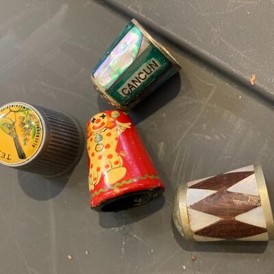 Collection of 45+ Porcelain and Metal Thimbles