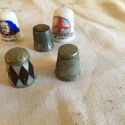 Collection of 45+ Porcelain and Metal Thimbles
