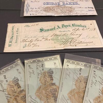 Collection of 19th Century Bank Notes Ephemera Lot