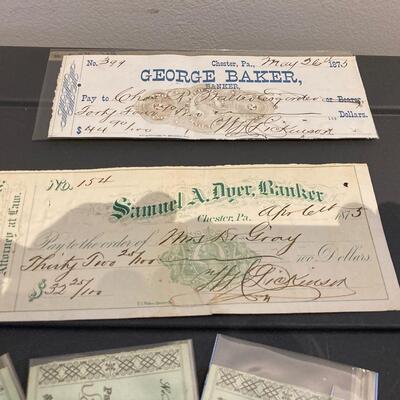 Collection of 19th Century Bank Notes Ephemera Lot