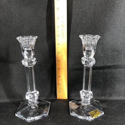 Set of 2 Vitrometan crystal candle sticks