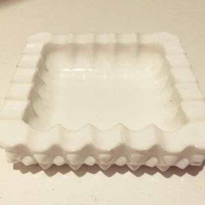 Vintage Milk Glass Ashtray