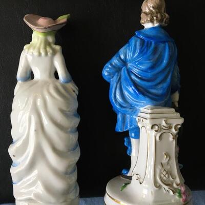 Pair of Vintage Porcelain Figurines 8â€ each