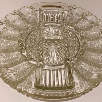 Glass Deviled Egg Plate