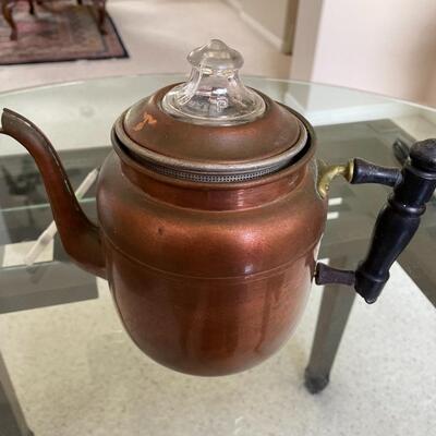 #9 Vintage PYREX Copper Coffee Percolator 