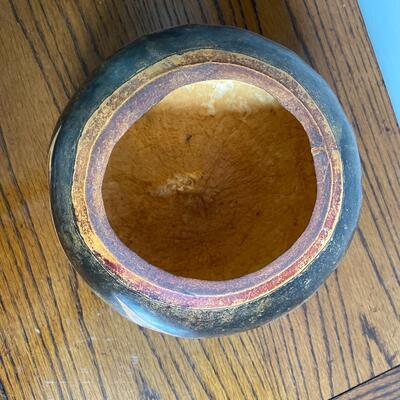 #18 Vintage Painted Gourd Bowl