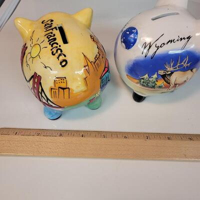 San Francisco and Wyoming piggy banks
