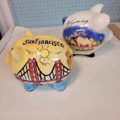 San Francisco and Wyoming piggy banks