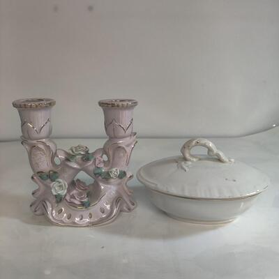 Candle holder and soap dish