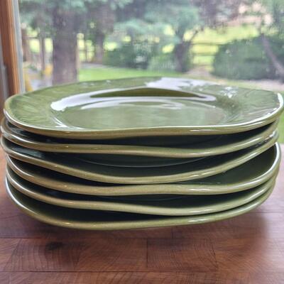 Lot 31: Crate & Barrel Green Plates 