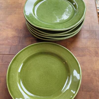 Lot 31: Crate & Barrel Green Plates 