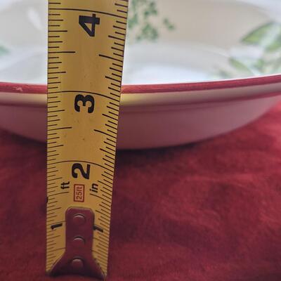 Lot 32: Crate & Barrel Large Serving Bowl and (8) Large Dinner Bowls