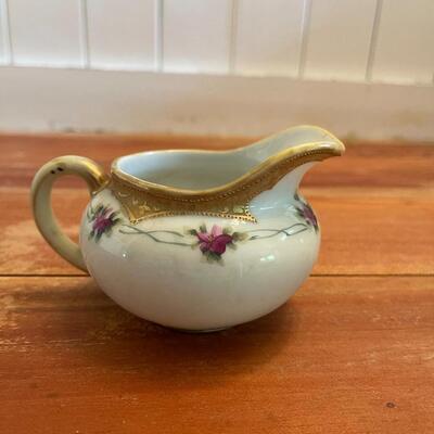 LOT 39 - Sugar Bowl and Creamer, Vintage Nippon Hand Painted Porcelain