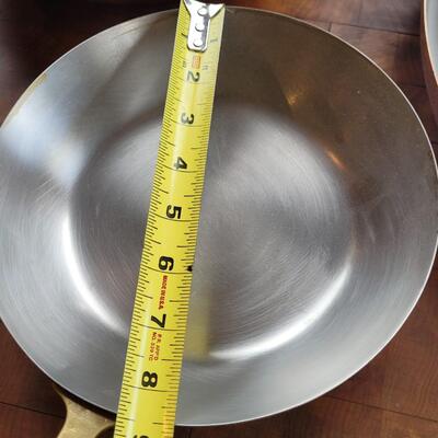 Lot 35: Paul Revere Copper Skillet Set (3) with Brass Handles