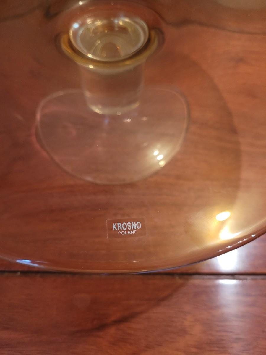 Lot 37 Krosno Yellow Glass Top Cake Stand made in Poland