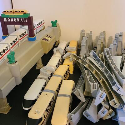 Lot 148: Disney Monorails (3), and Huge Track Display Set Up (Tracks, and Switch-track)