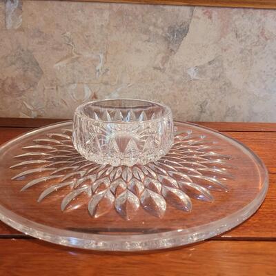 Lot 46: Crystal Platter and Bowl