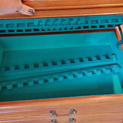 Lot 52: Flatware Chest 22" Ã— 14" Ã— 31.5"