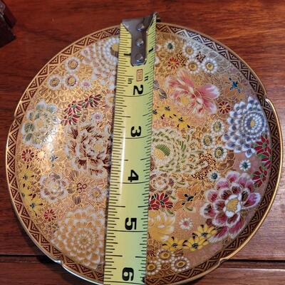 Lot 65: Satsuma Decorative Floral Plate with Stand