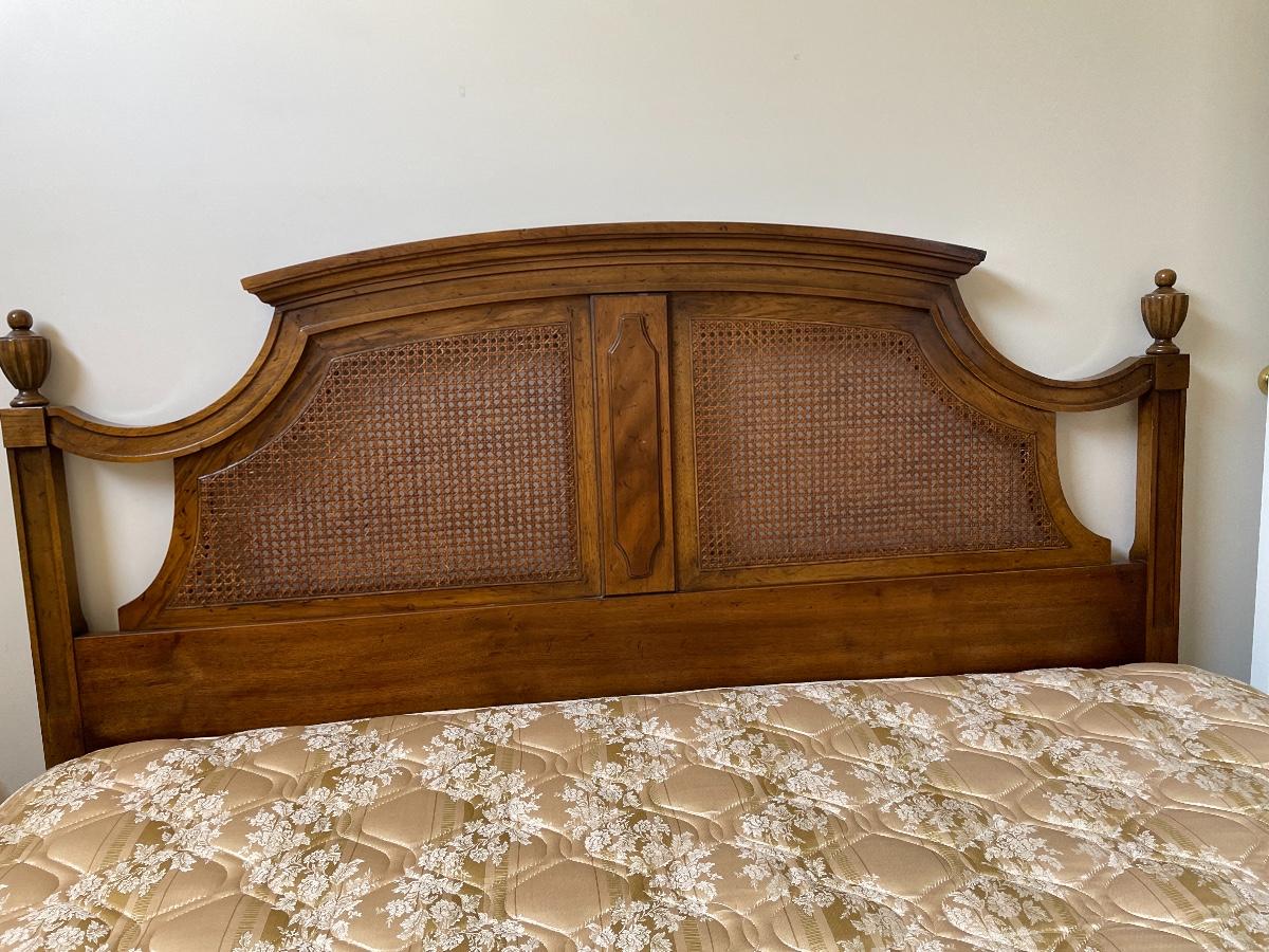 43 Vintage Queen Decorative Wood Cane Headboard