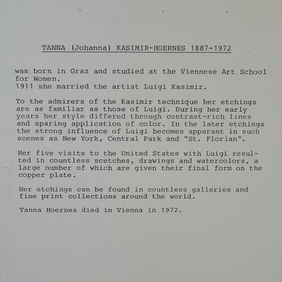 Lot 97: Tanna Kasimir- Hoernes Original Etching