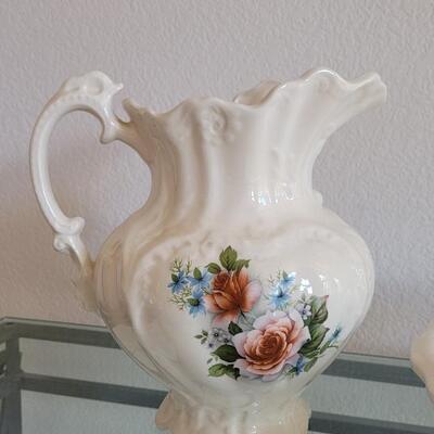 Lot 103: Transfer Ware Pitcher and Bowl