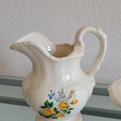 Lot 104: Transfer Ware Pitcher and Bowl