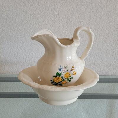 Lot 104: Transfer Ware Pitcher and Bowl