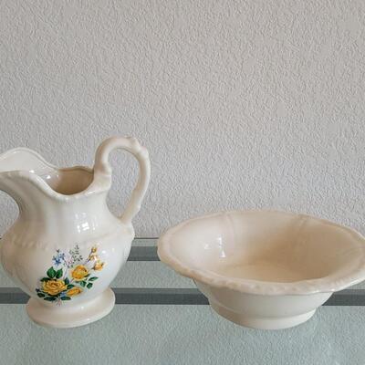 Lot 104: Transfer Ware Pitcher and Bowl