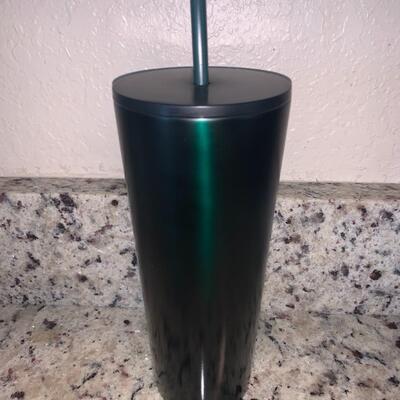 Starbucks metal venti green/black hot cup