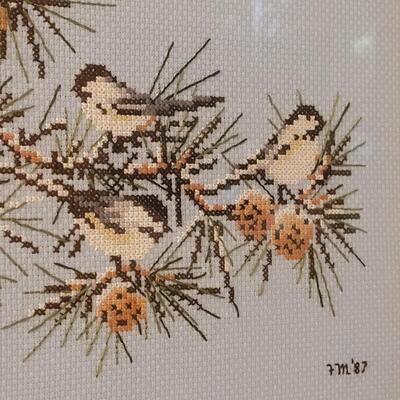Lot 111: Needlepoint Bird Art