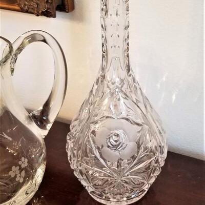 Lot #29  Crystal Pitcher and Decanter