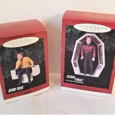 Lot #37  Hallmark Keepsake Ornaments - Captain Kirk and Picard - Star Trek 1995