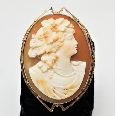 Lot #42  Gorgeous Antique Cameo Brooch - 10kt Gold Mount