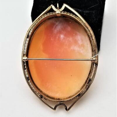 Lot #42  Gorgeous Antique Cameo Brooch - 10kt Gold Mount