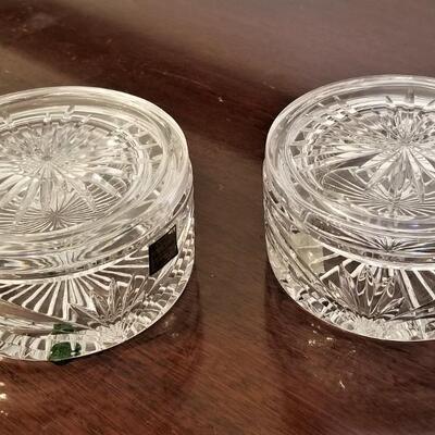 Lot #46  Pair of Waterford Marquis Dresser Jars