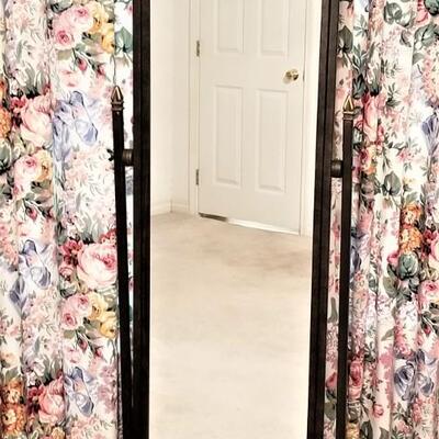 Lot #47  Metal Cheval Mirror