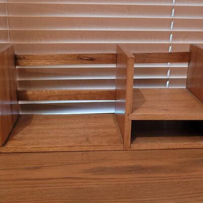 Lot 135: Wood Desk Top Organizer Shelf