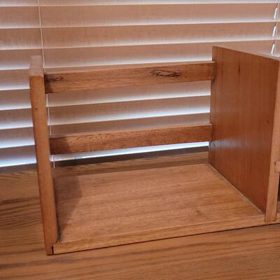 Lot 135: Wood Desk Top Organizer Shelf