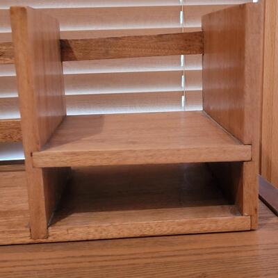 Lot 135: Wood Desk Top Organizer Shelf