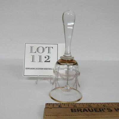 Vintage Bohemian Swag Clear Bell With Gold Trim
