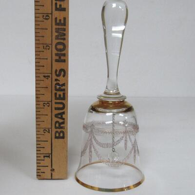 Vintage Bohemian Swag Clear Bell With Gold Trim