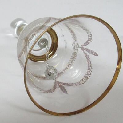 Vintage Bohemian Swag Clear Bell With Gold Trim