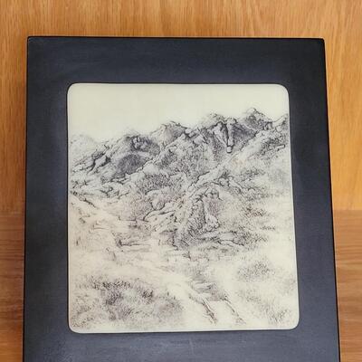 Lot 183: "The High Trail" Glass Powder Painting by Marcia  Newren