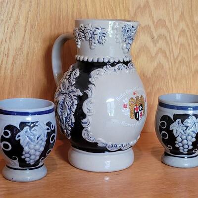 Lot 191: Western German Pitcher and Mugs