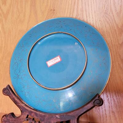 Lot 200: Cloisonne Plate with Stand
