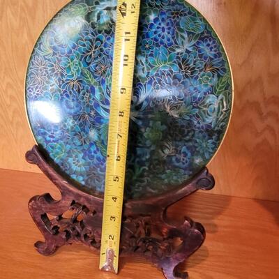 Lot 200: Cloisonne Plate with Stand
