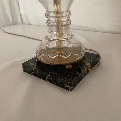 Lot 1 - Pair of Glass Lamps with Book Ends 
